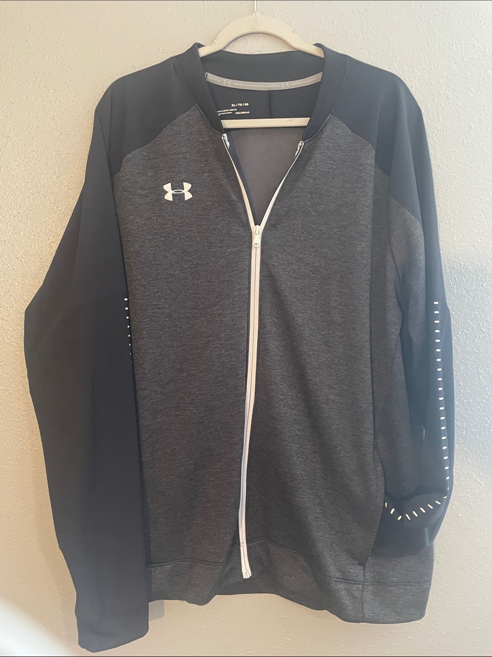Under Armour Gray and Black Zip-Up Athletic Jacket